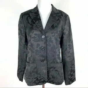 Coldwater creek blazer size M black Paisley career Jacket with Pockets